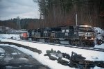 NS 6950& crew waiting for MBTA train 2047 to arrive